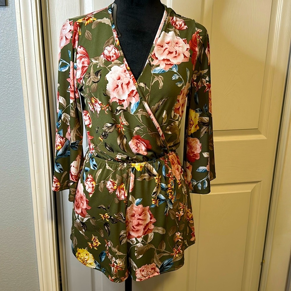 Peach Love California Floral Romper